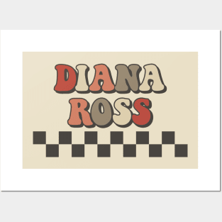 Diana Ross Checkered Retro Groovy Style Posters and Art